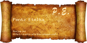Pentz Etelka névjegykártya